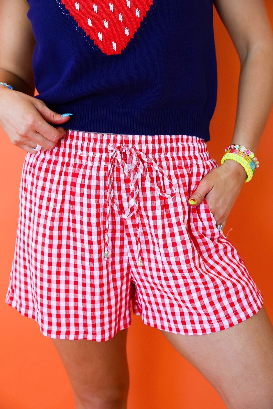 Picnic Plans Shorts- Red