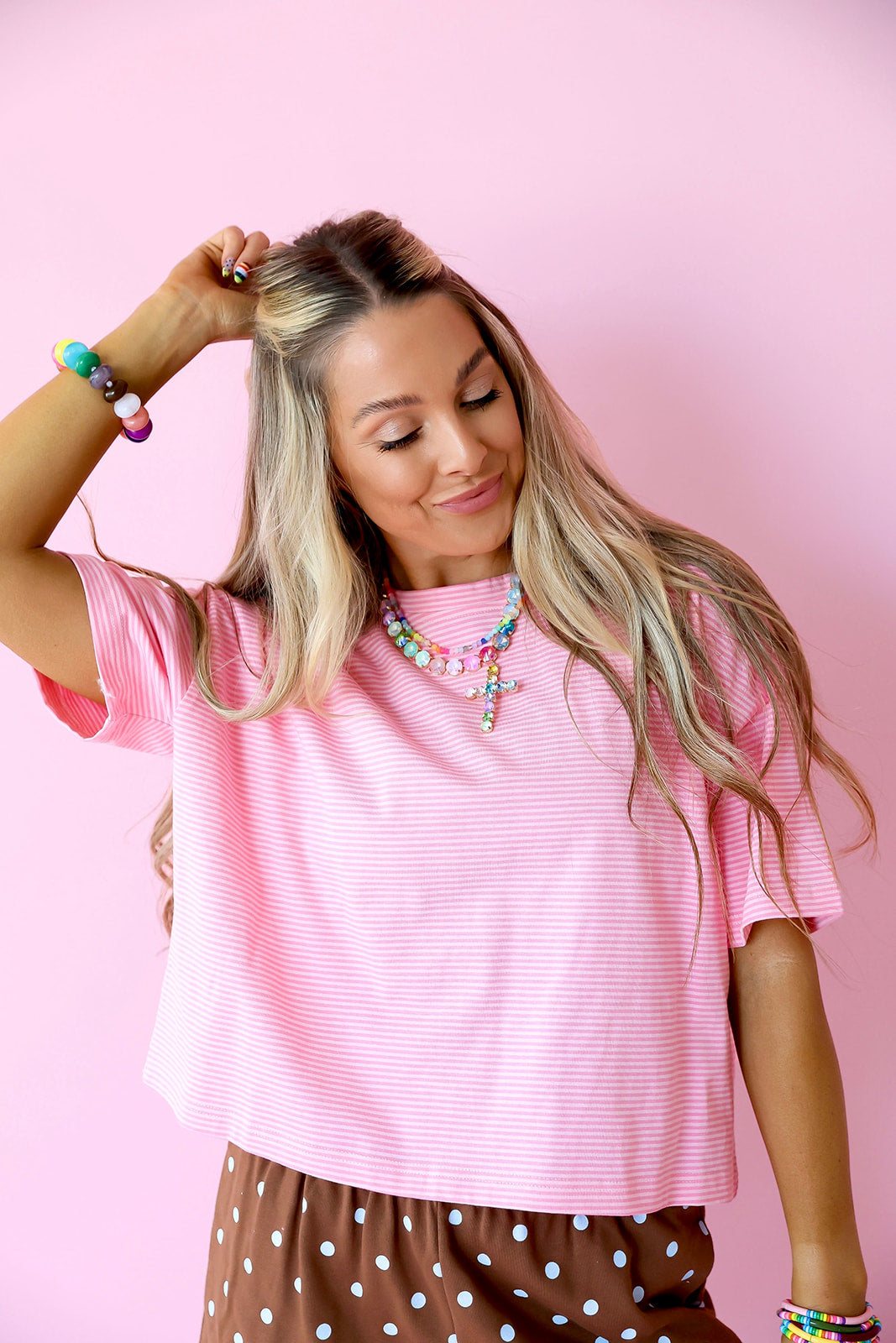 Pink On Repeat Stripe Top