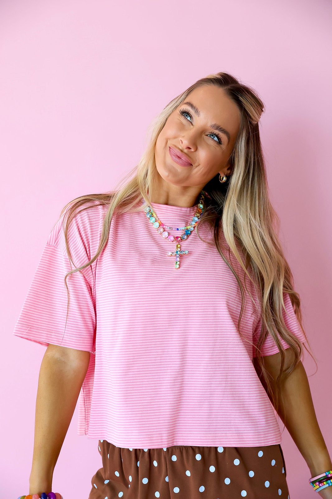 Pink On Repeat Stripe Top