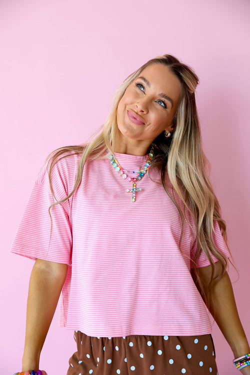 Pink On Repeat Stripe Top