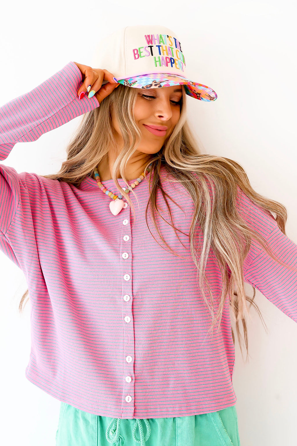 Pink Punch Ribbed Cardi