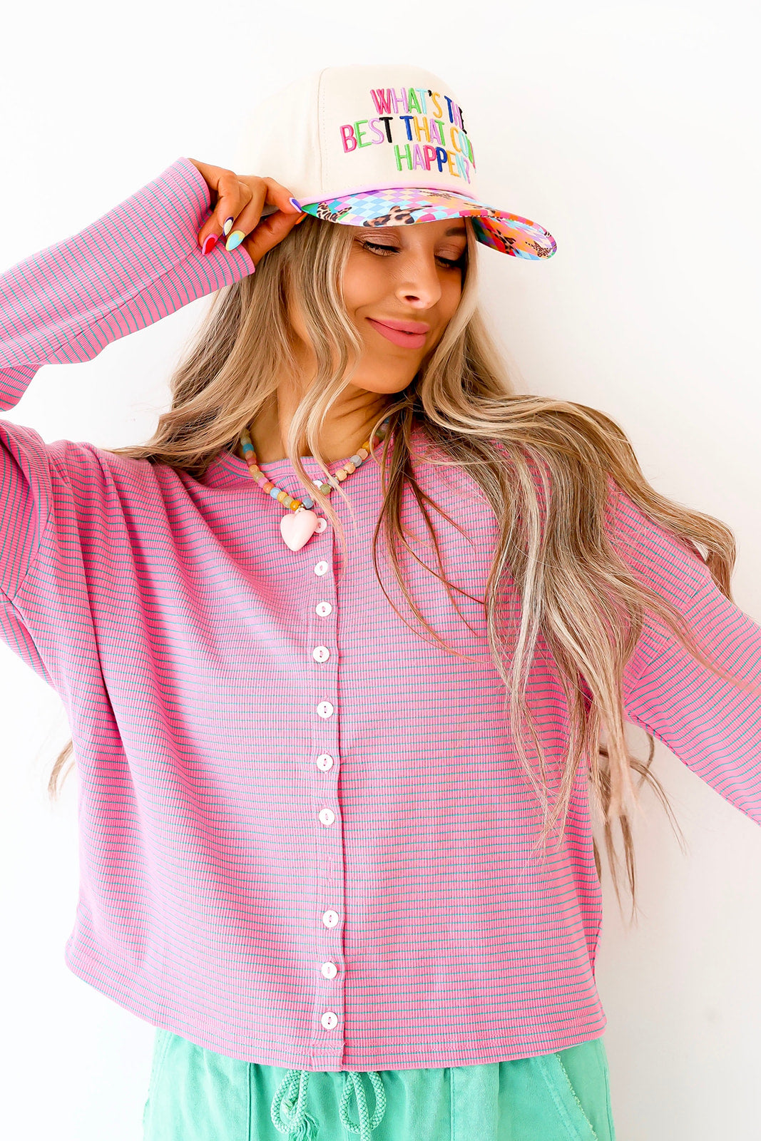 Pink Punch Ribbed Cardi