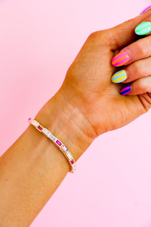 Pink Sparkle Baguette Bracelet