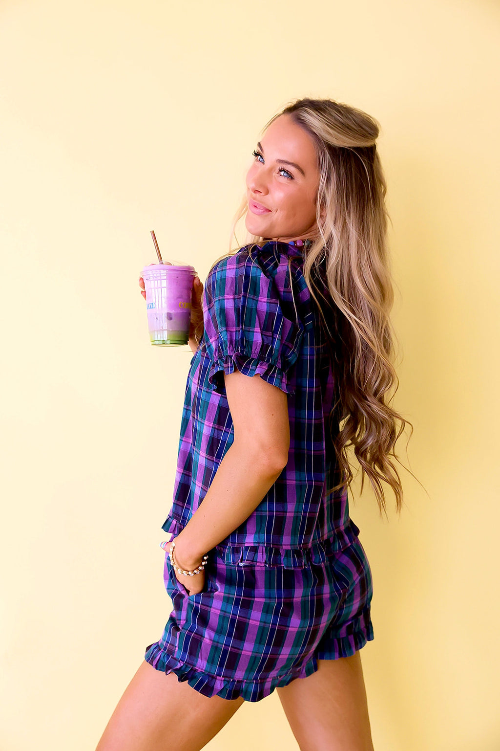 Plaid About You Short Set