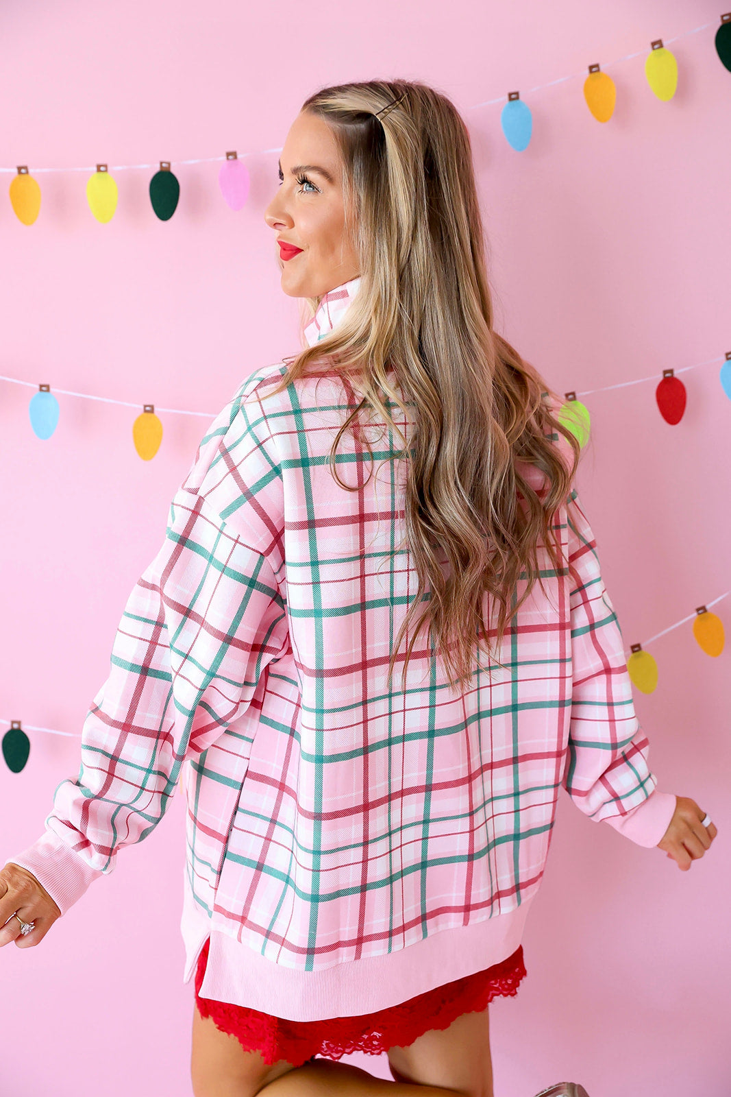 Plaid & Merry Mockneck