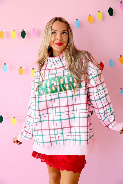 Plaid & Merry Mockneck