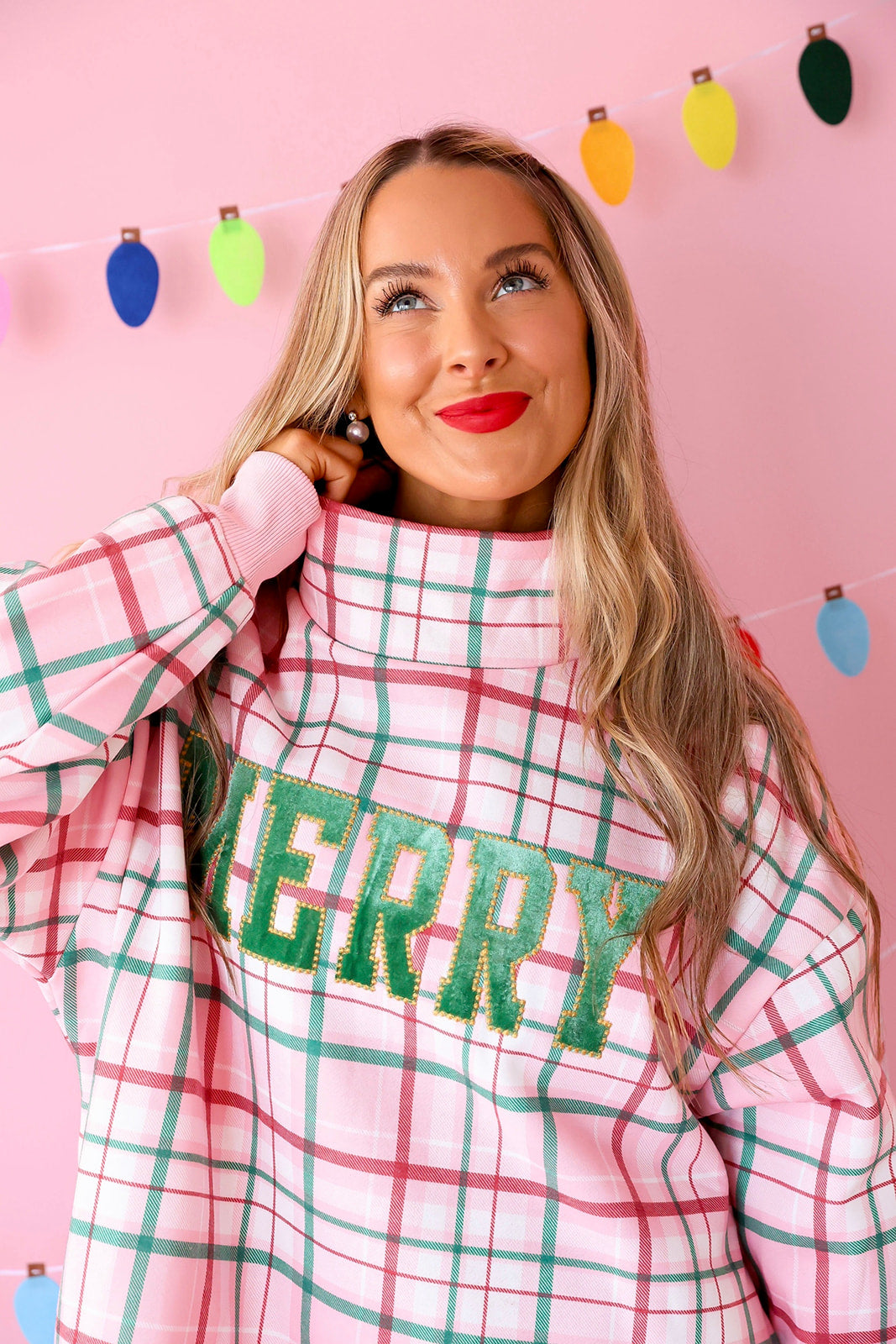 Plaid & Merry Mockneck
