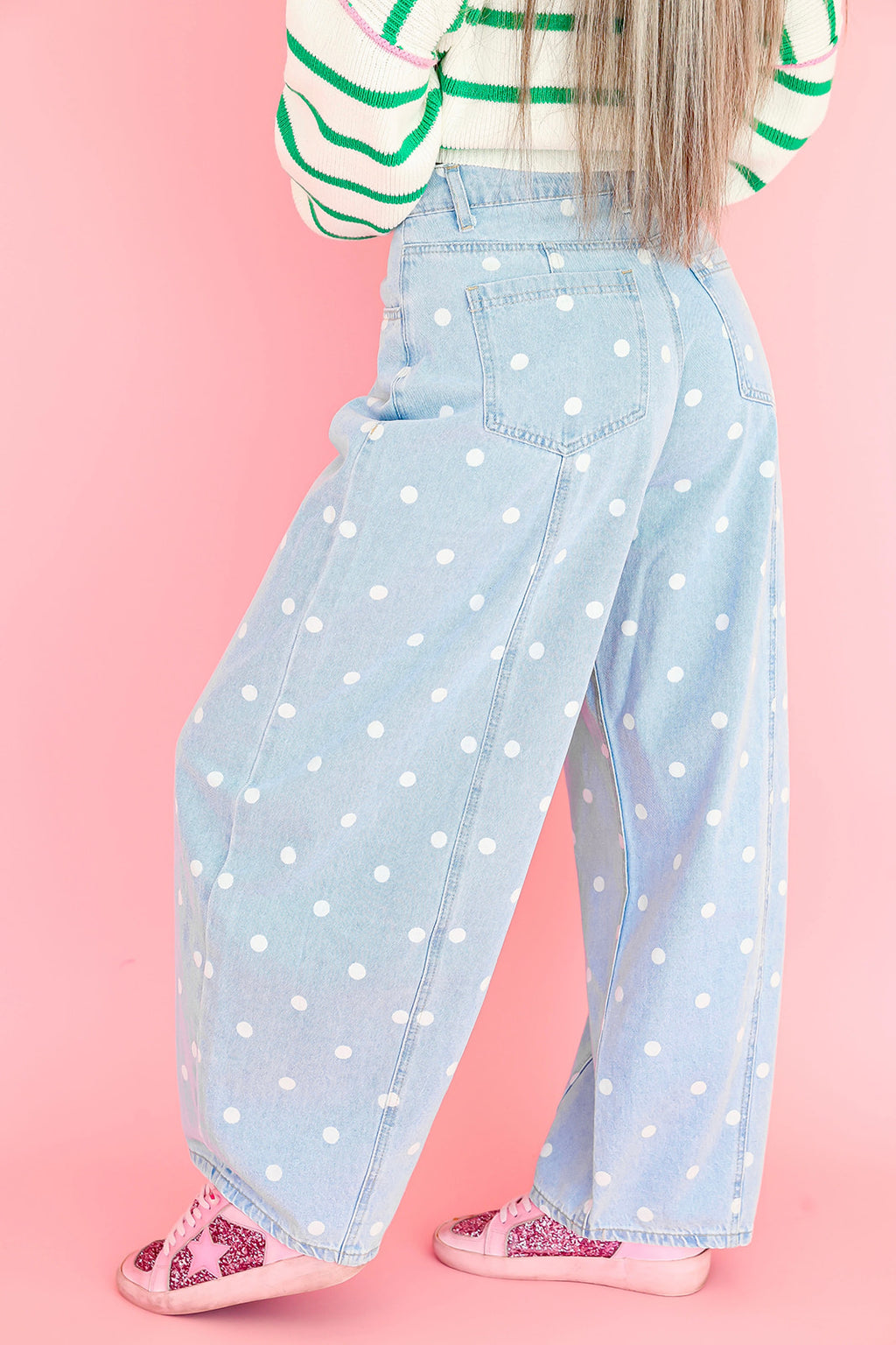Playful Polka Barrel Jeans Restock