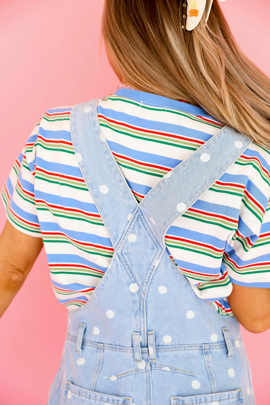 Polka Dot Barrel Overalls – Denim