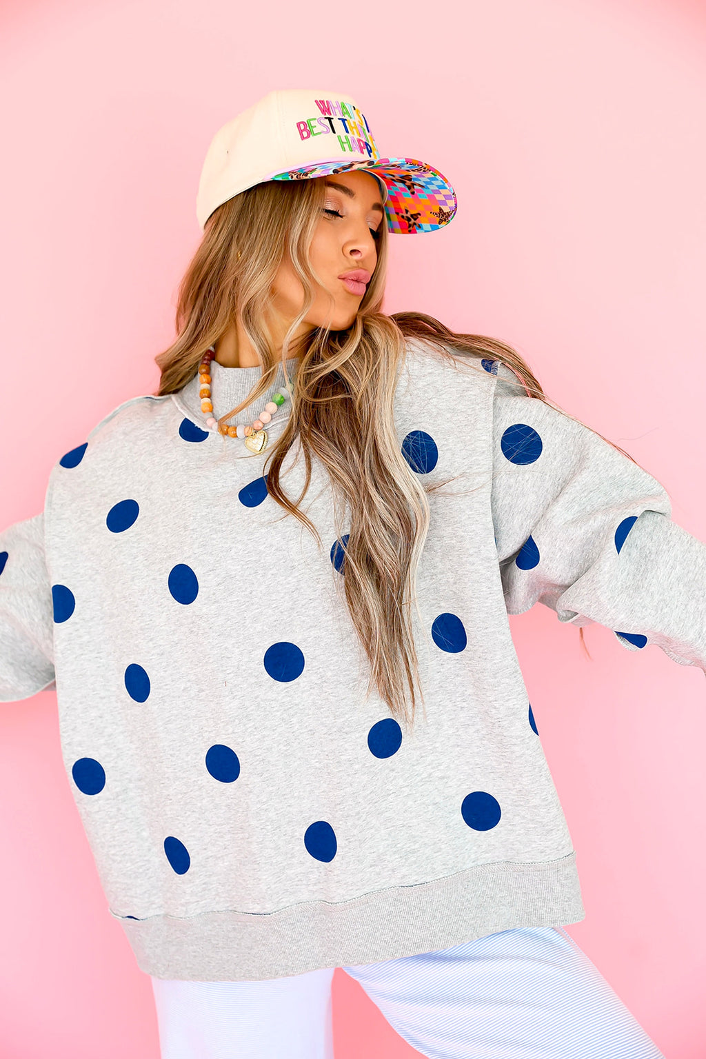 Polka Dot/WRSHP Reversible Mockneck