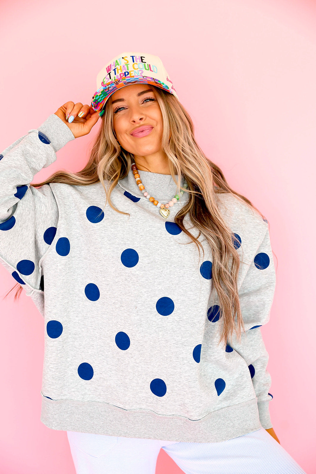 Polka Dot/WRSHP Reversible Mockneck
