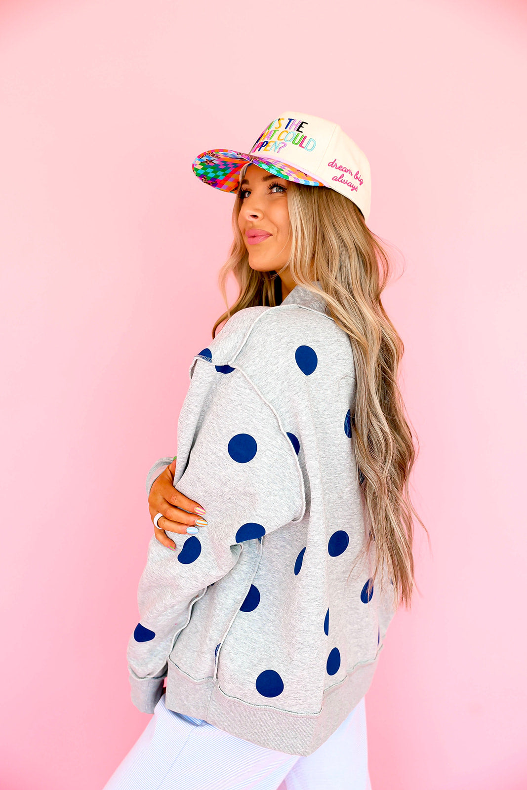 Polka Dot/WRSHP Reversible Mockneck Restock