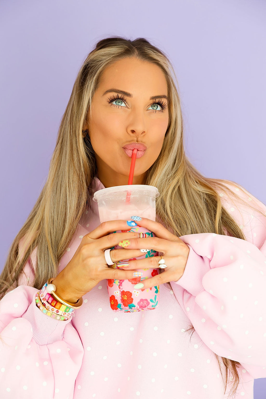 Polka Party Pullover- Pink