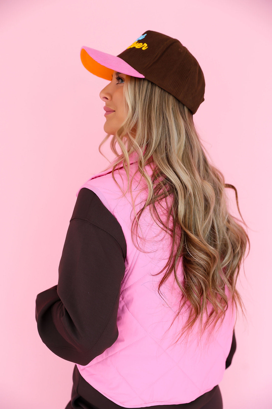 Pop of Pink Quilted Vest