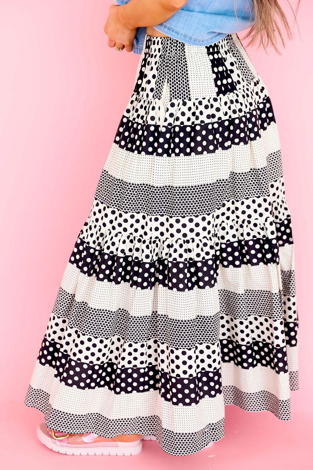 Pop Quiz Polka Dot Maxi Skirt