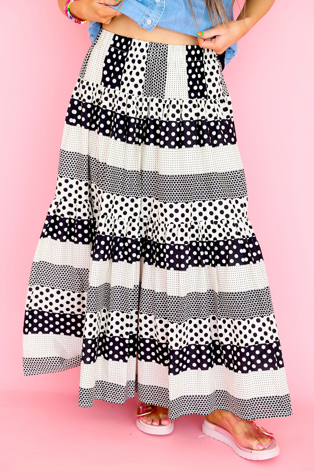 Pop Quiz Polka Dot Maxi Skirt
