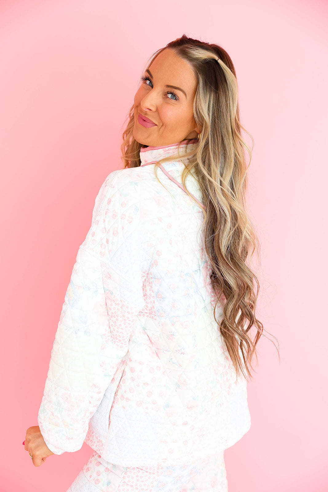 Pretty In Patchwork Quarter Zip