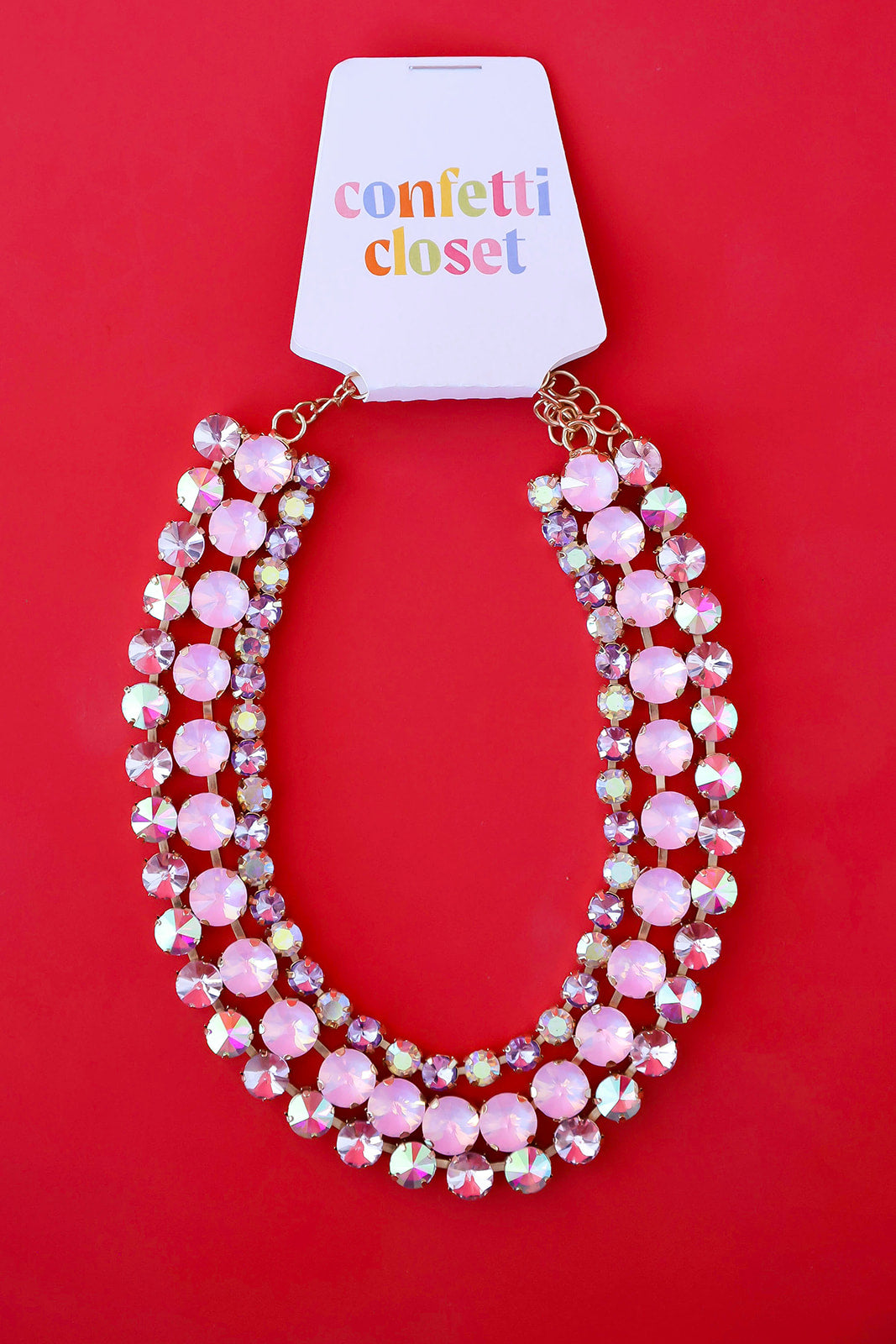 Pretty In Pink Crystal Necklace