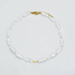 Long Pearls With Gold Detail Necklace