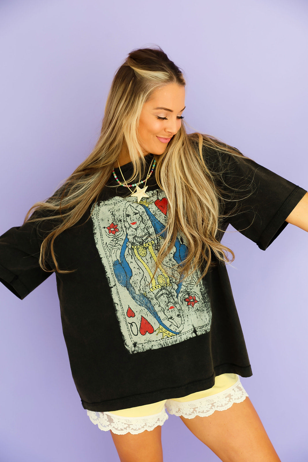 Queen Of Cool Oversized Tee – Black Restock