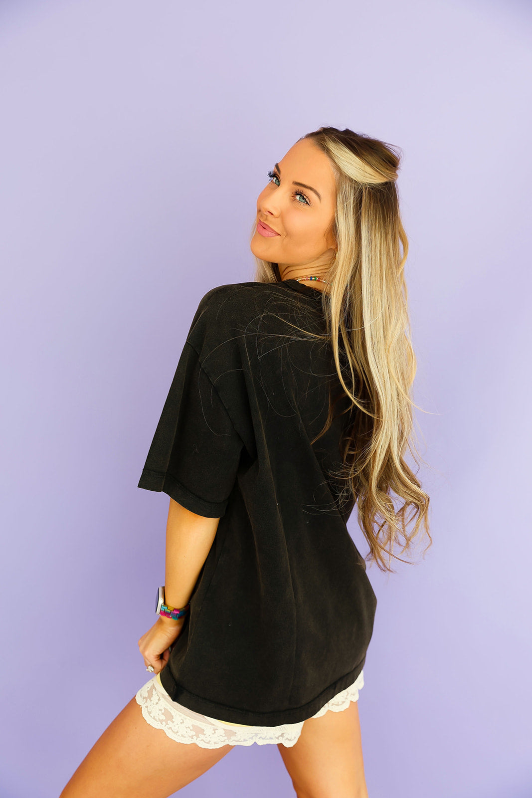 Queen Of Cool Oversized Tee – Black Restock