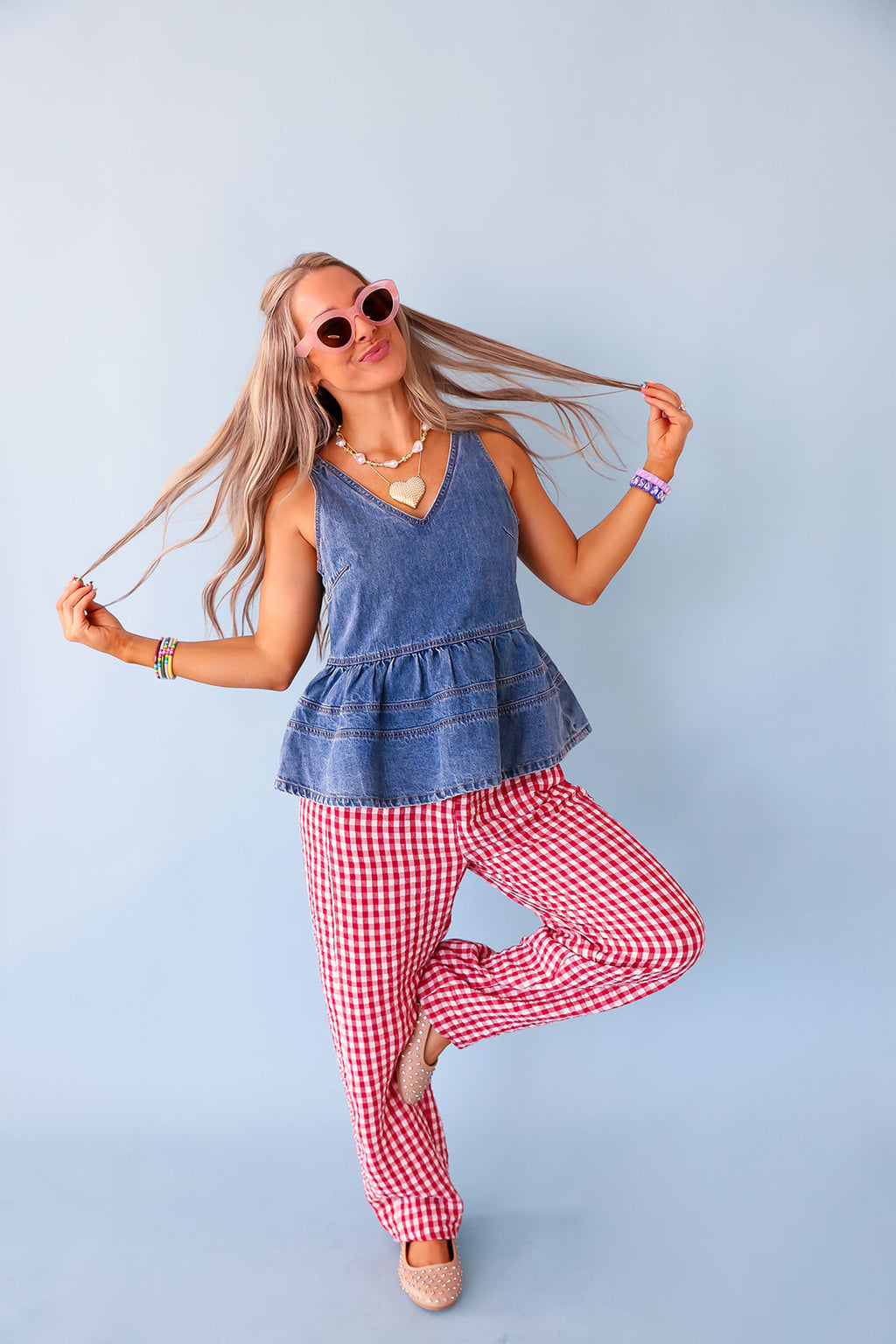 Quite The Catch Denim Top