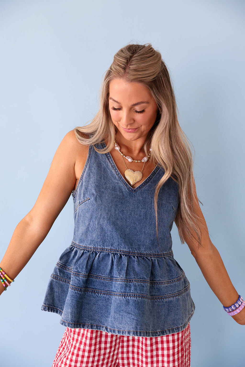 Quite The Catch Denim Top