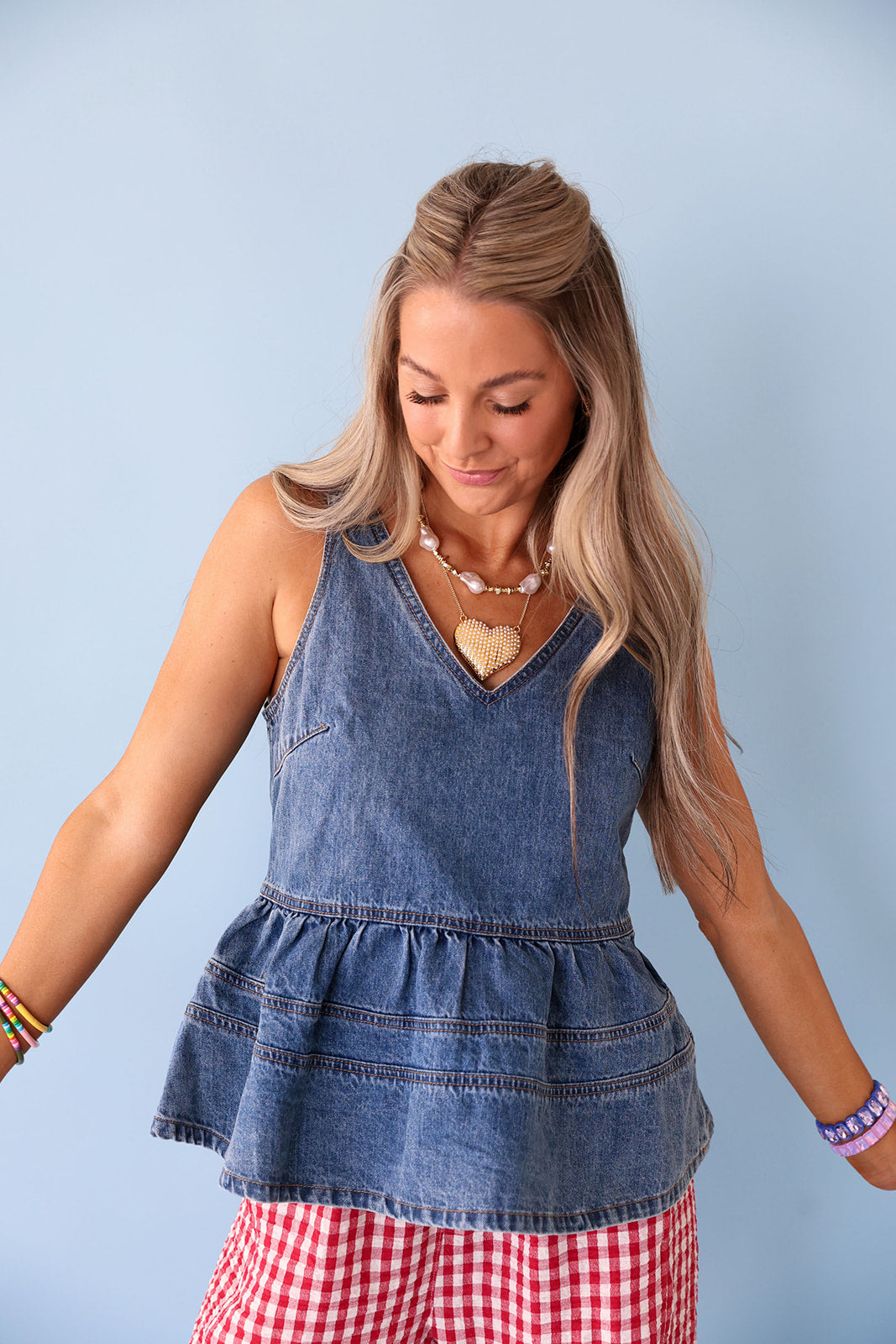 Quite The Catch Denim Top
