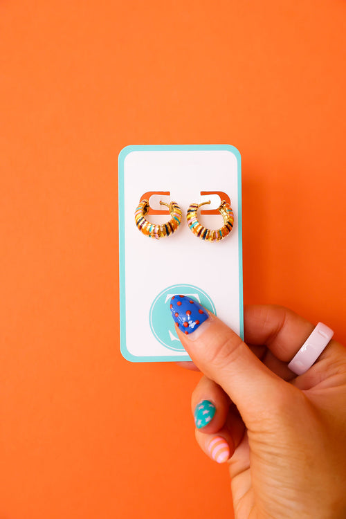 Rainbow Groove Hoops