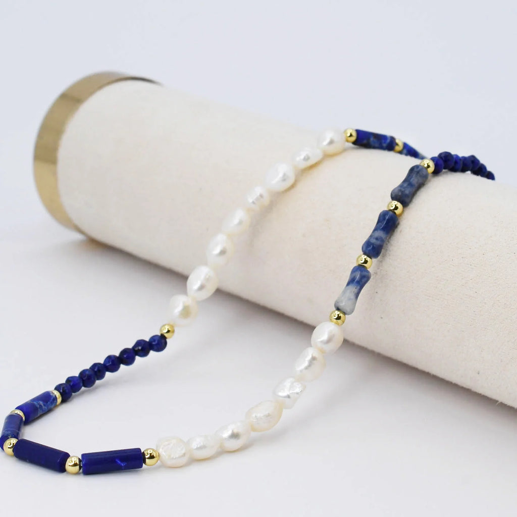 Deep Blue Freshwater Pearl Necklace