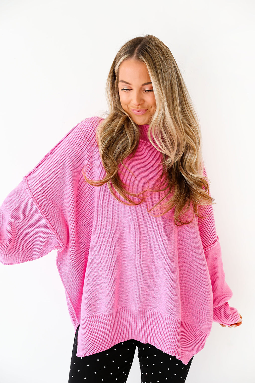 Say Yes Sweater- Candy Pink