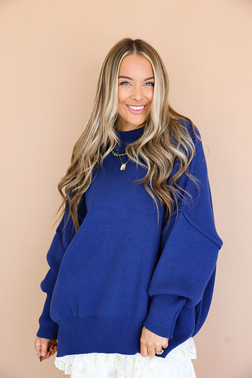 Say Yes Sweater- Navy