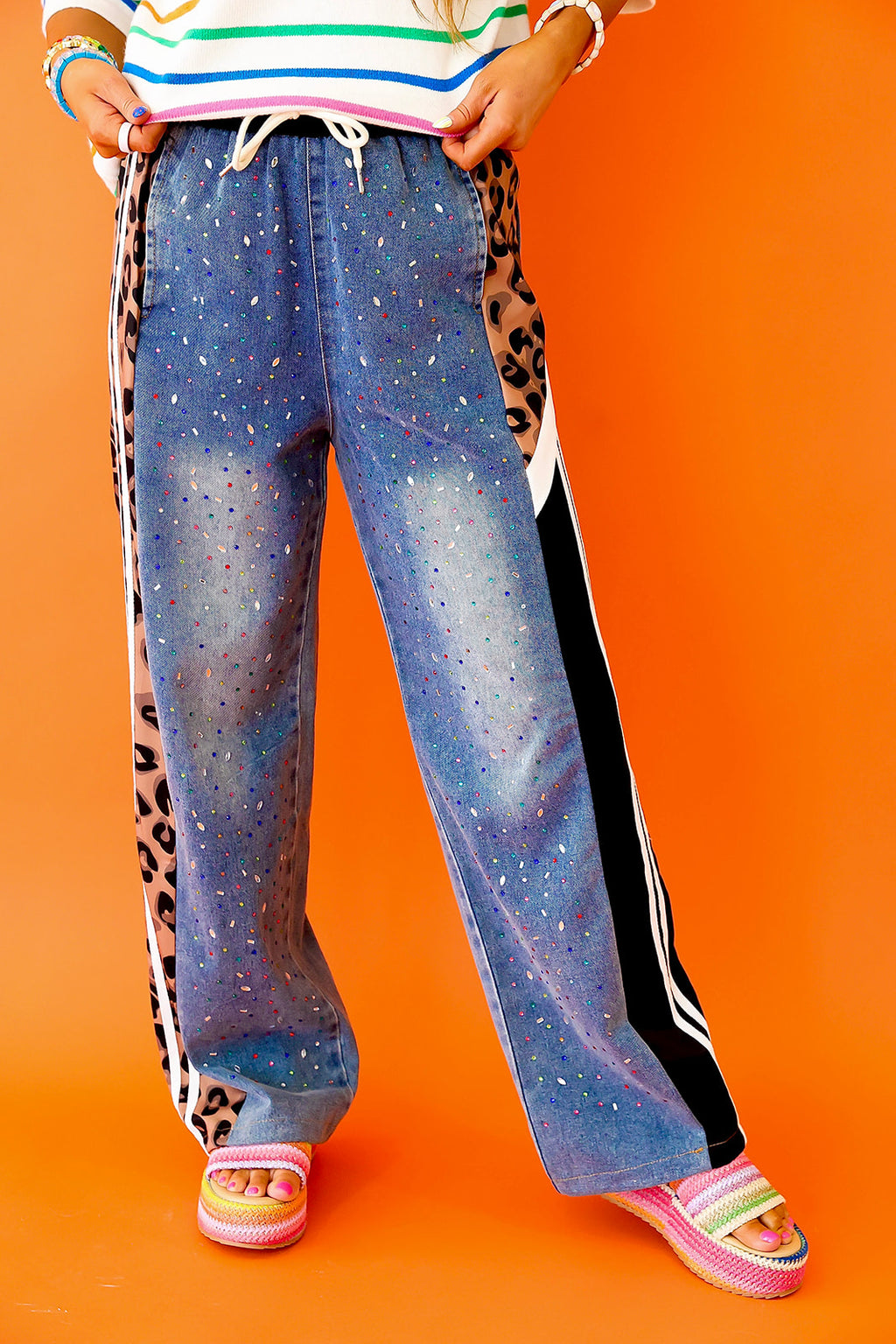 Schoolyard Style Rhinestone Pants
