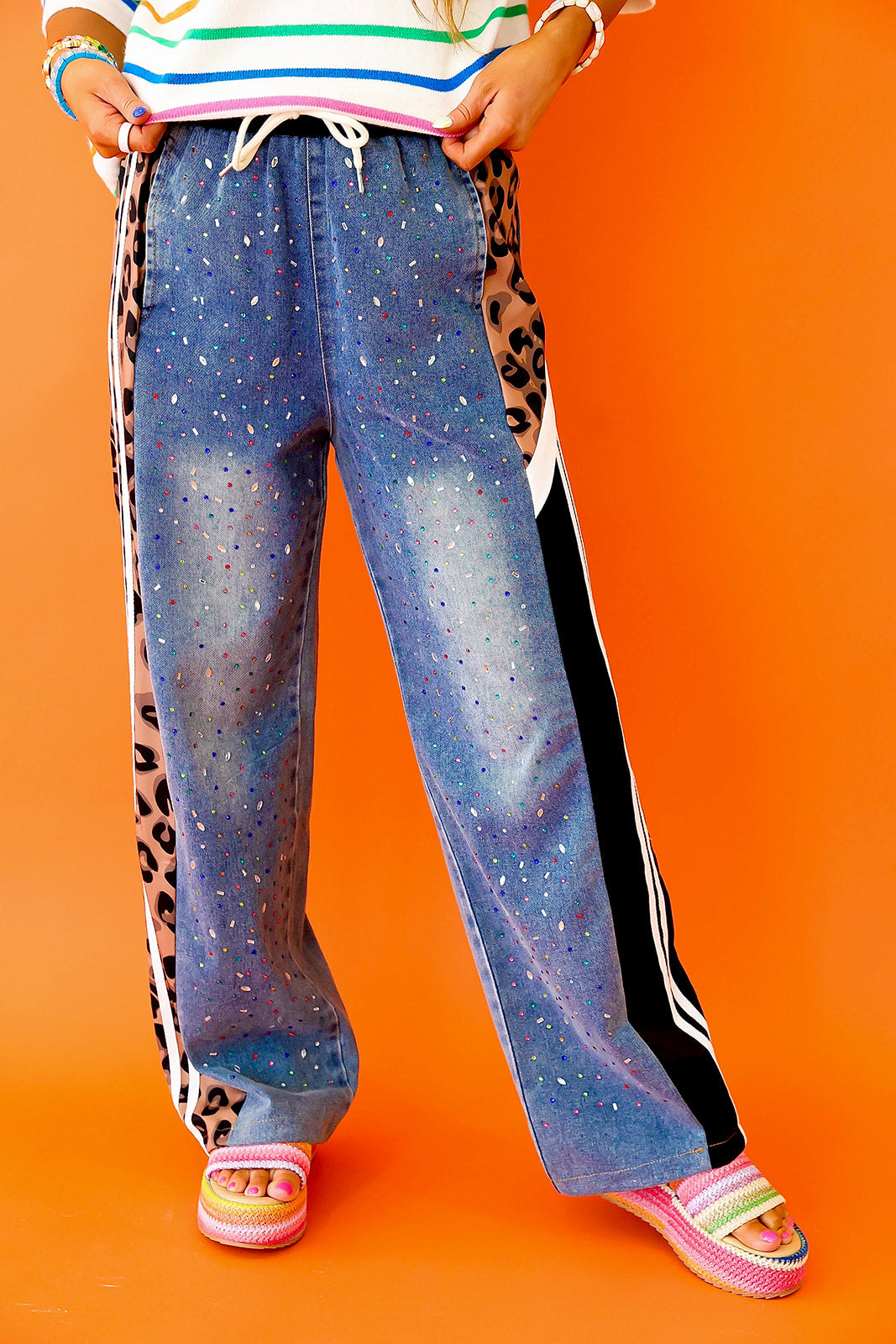 Schoolyard Style Rhinestone Pants