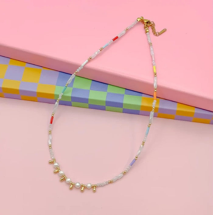 Princess Pearls and Beads Multi Colored Necklace