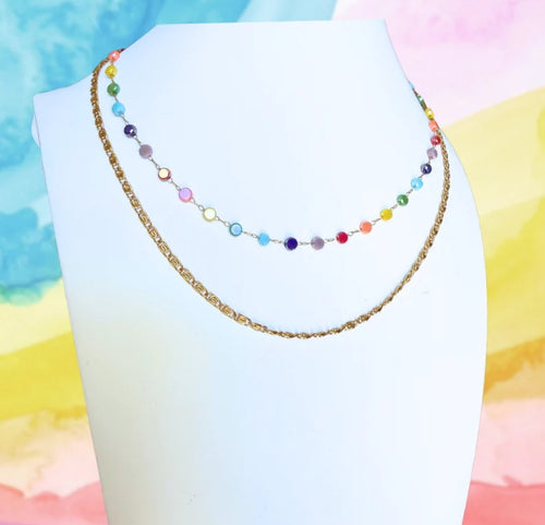Rainbow Stacked Necklace