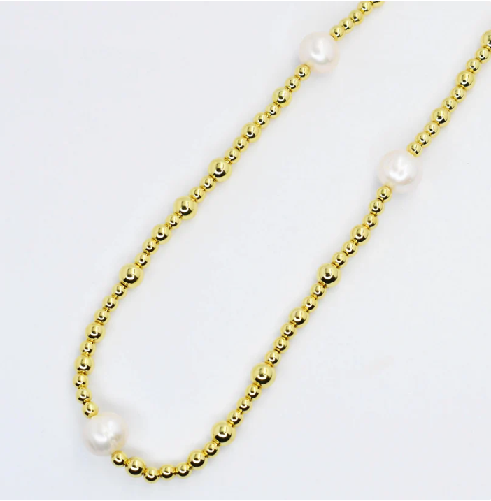 3 Pearl and Bead Necklace