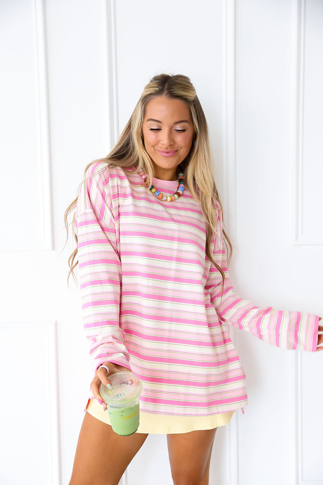Season Of Stripes Top – Pink/Lime