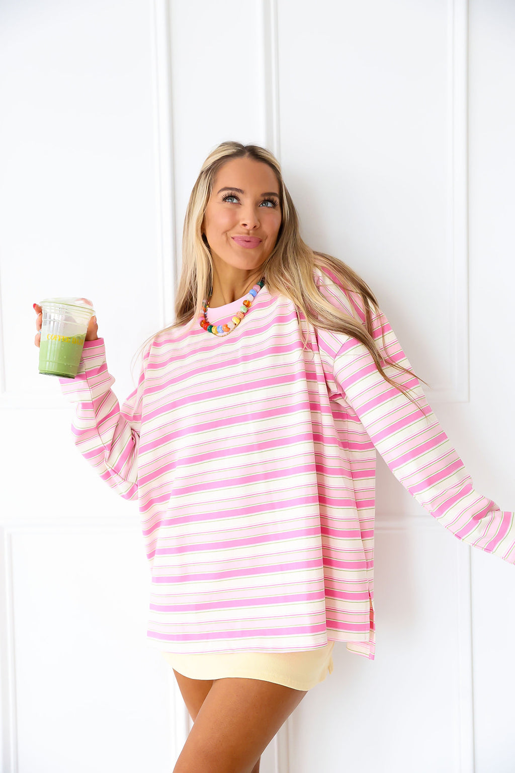 Season Of Stripes Top – Pink/Lime