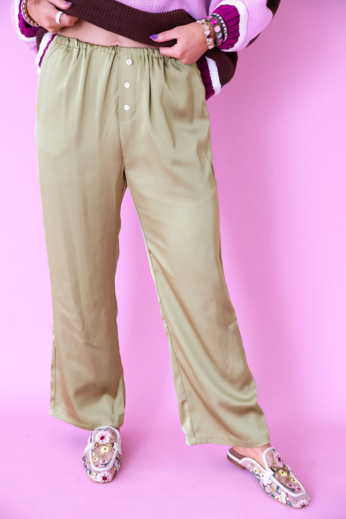 Silky Situation Pants – Matcha