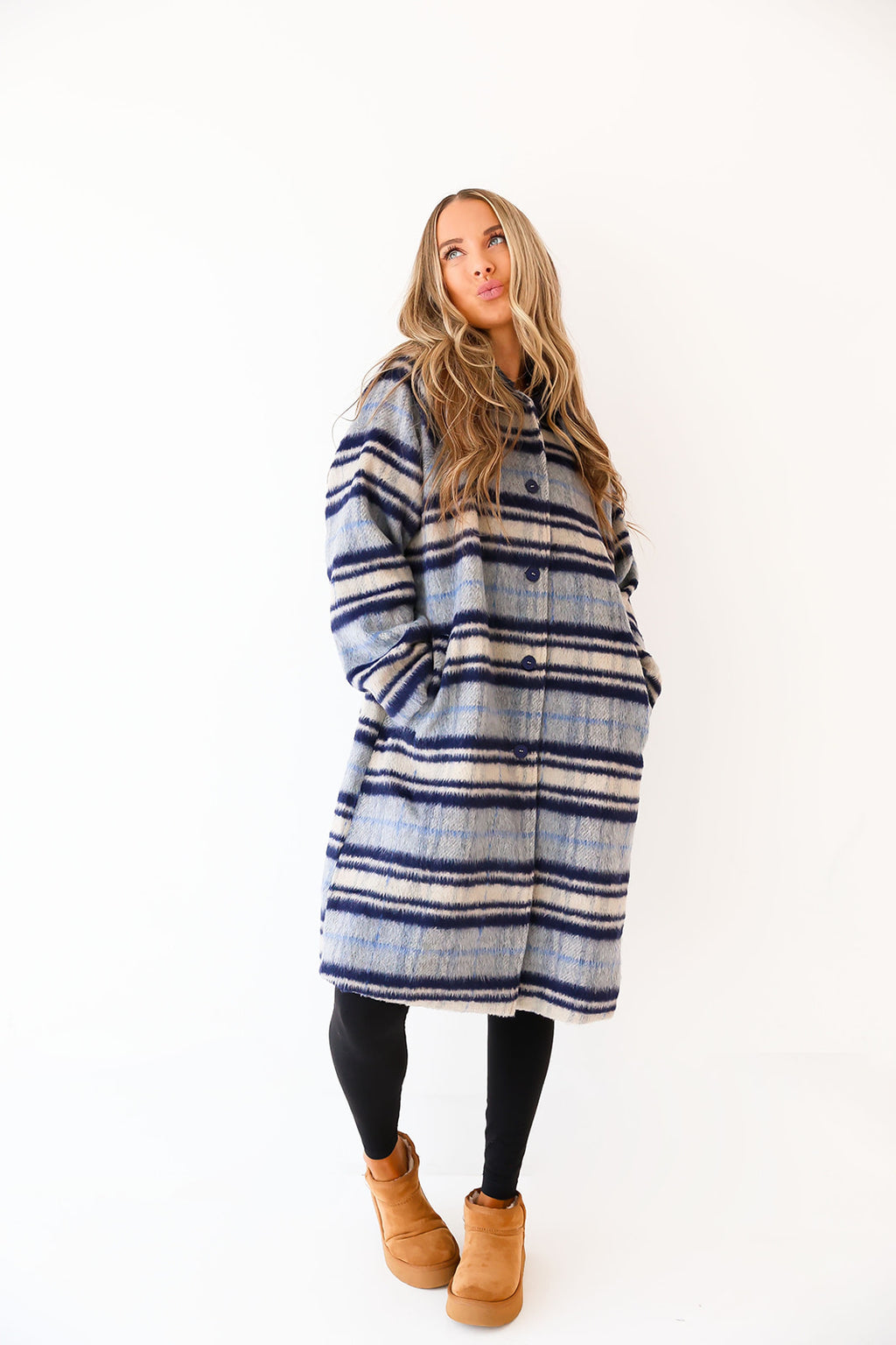 Slate Skies Plaid Coat