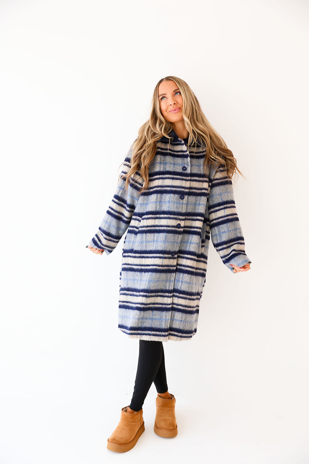 Slate Skies Plaid Coat