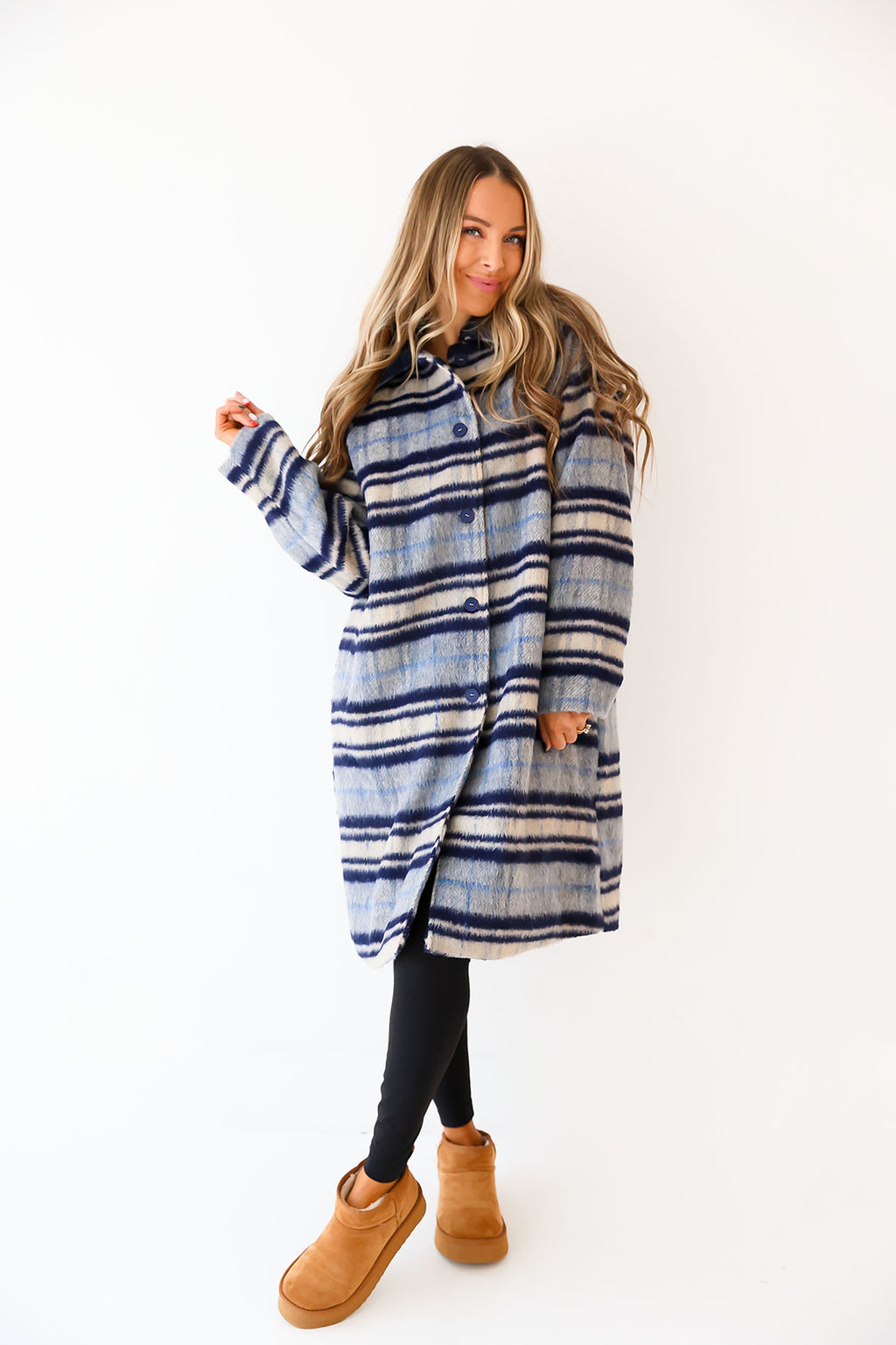 Slate Skies Plaid Coat