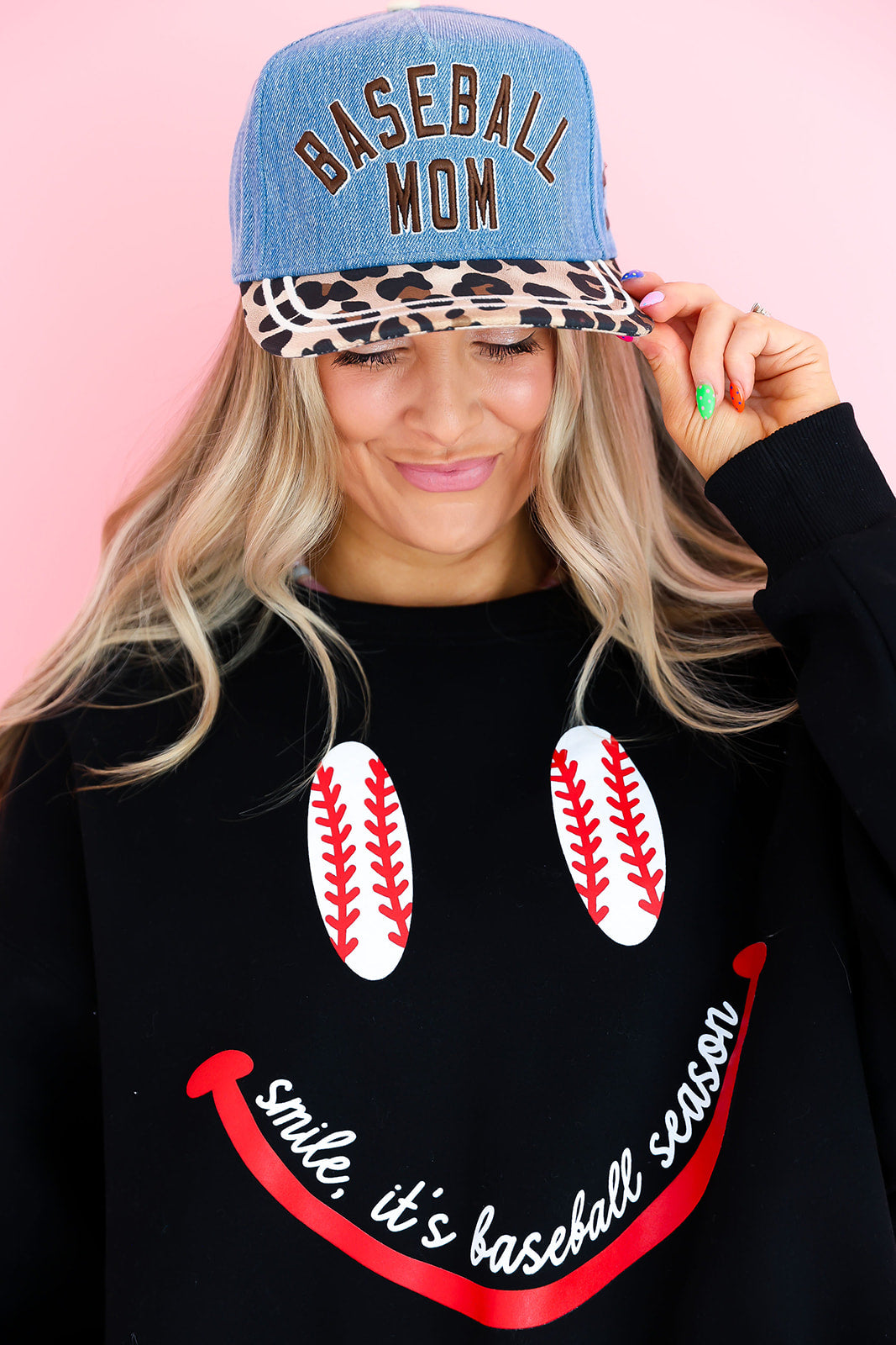 Smile It’s Baseball Season Cropped Sweatshirt