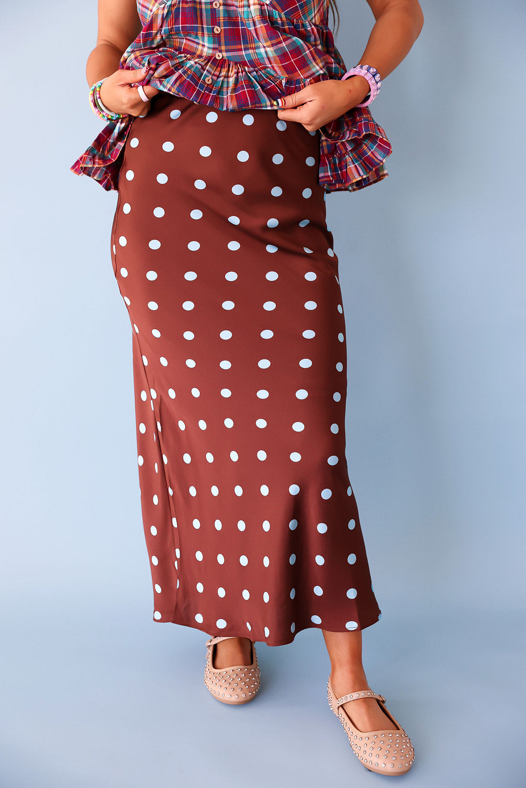 Spotted Out & About Skirt- Brown