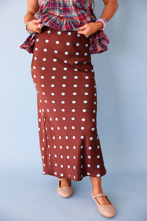 Spotted Out & About Skirt- Brown