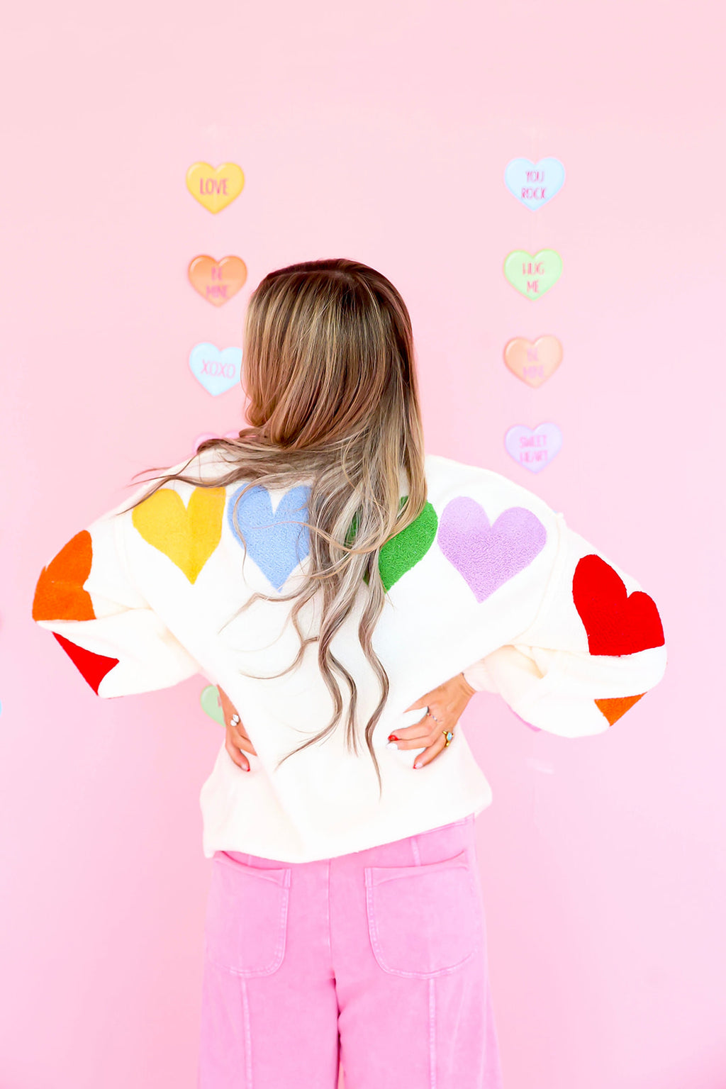 Spread The Love Rainbow Sweater-Ivory