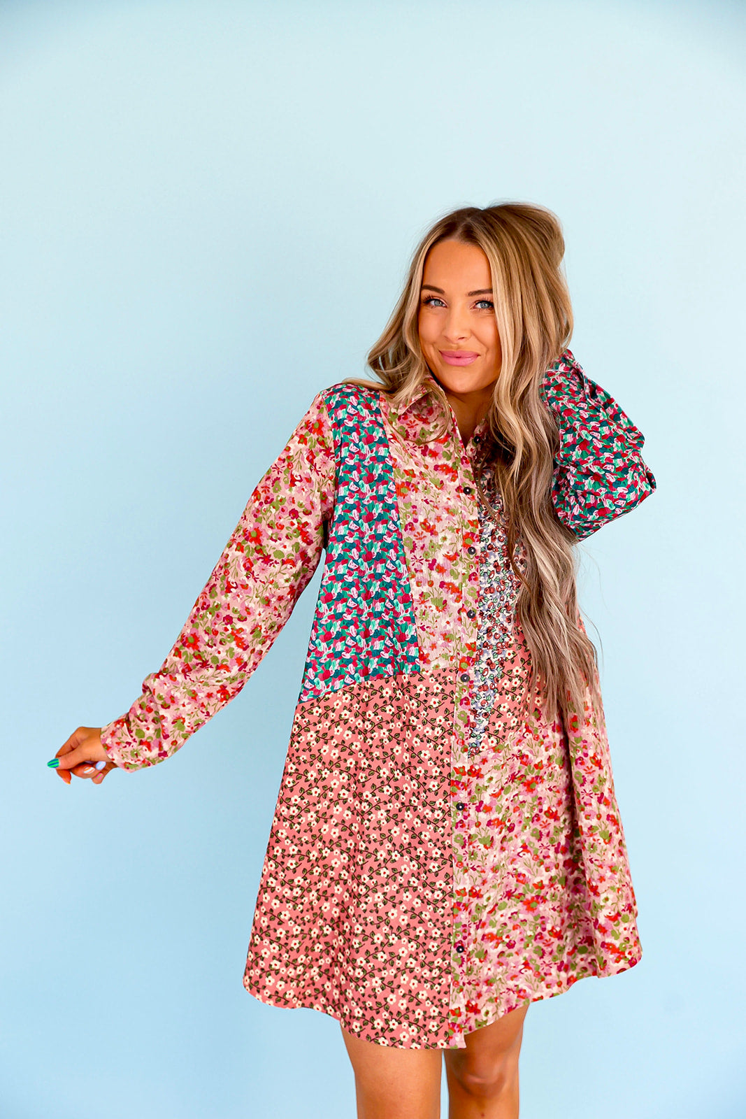 Spring Stroll Patchwork Dress