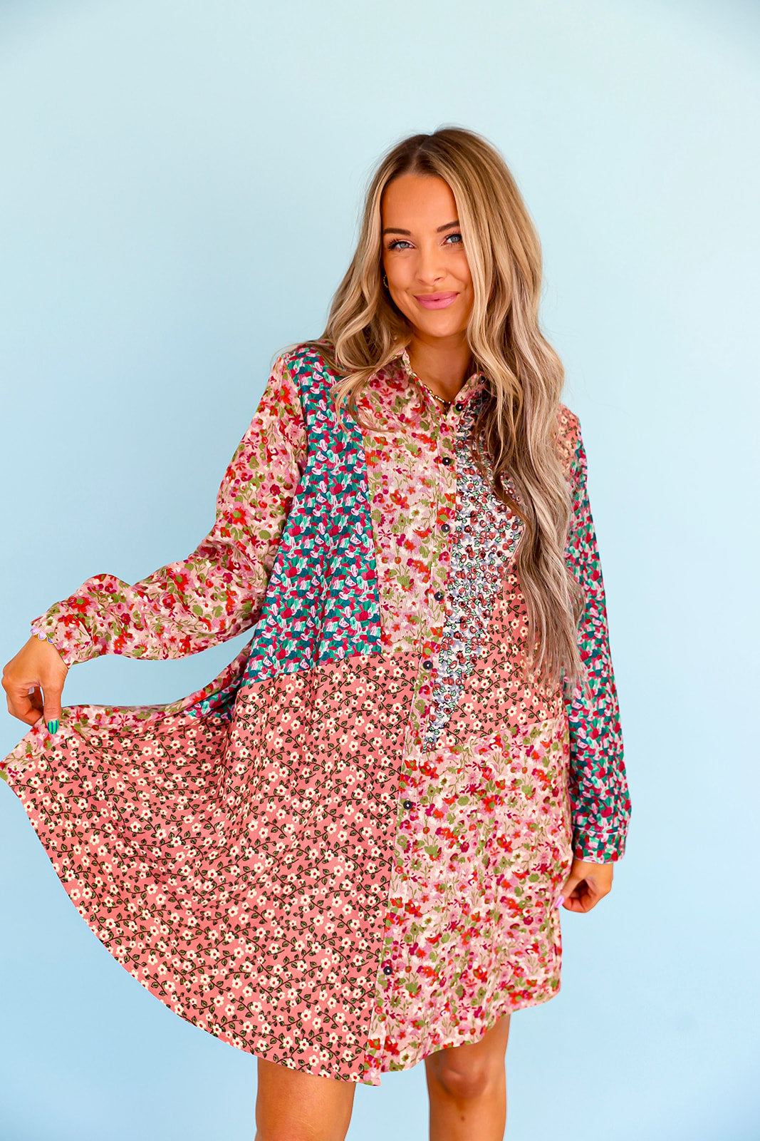 Spring Stroll Patchwork Dress