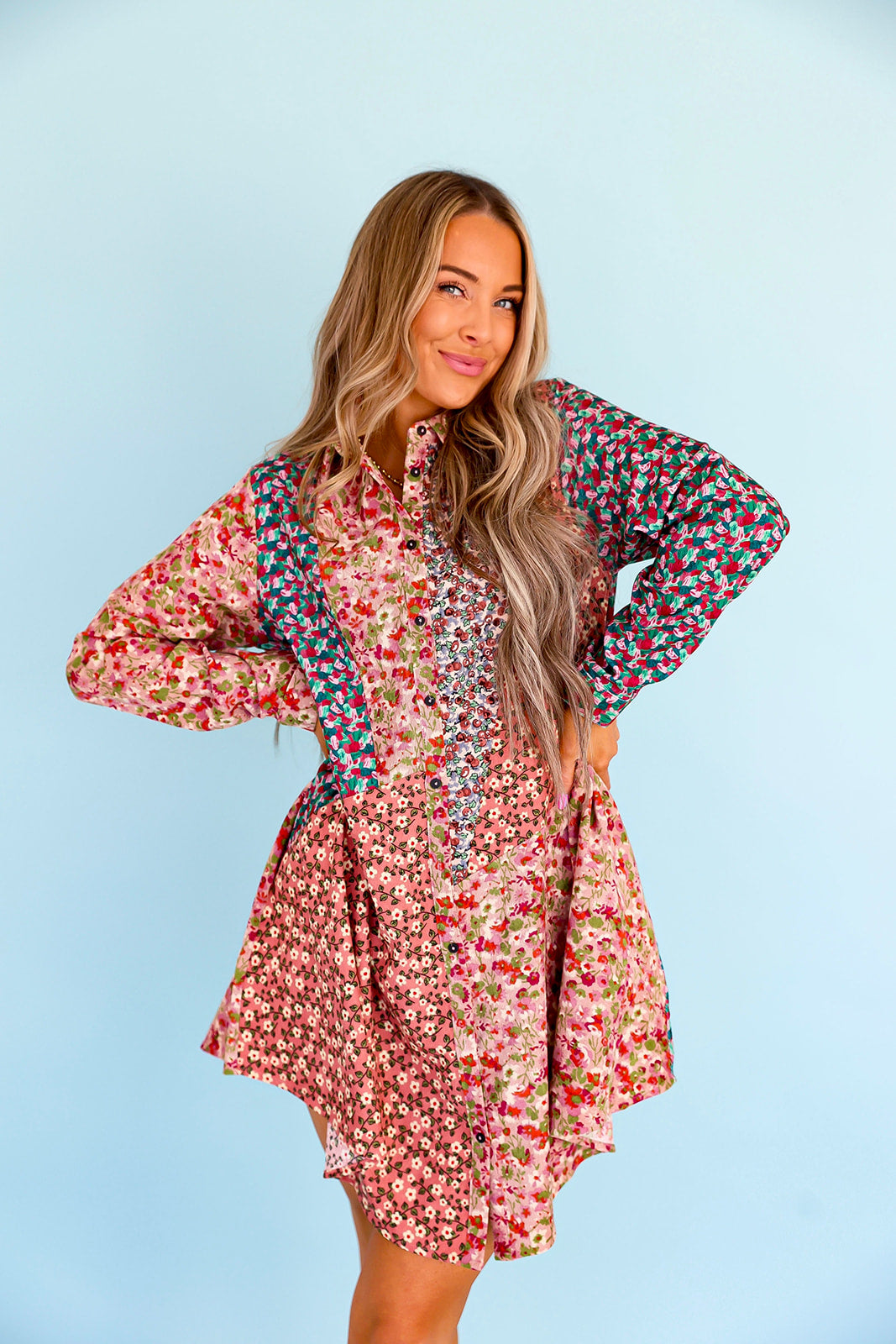 Spring Stroll Patchwork Dress